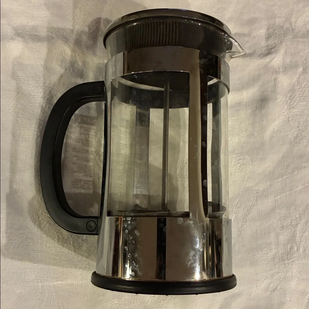 Bodum Chrome and Black French Press Used for a Week in VRBO For Guests Like Nee